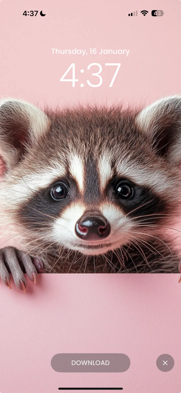 A high-definition animal wallpaper in SnuggleScreen